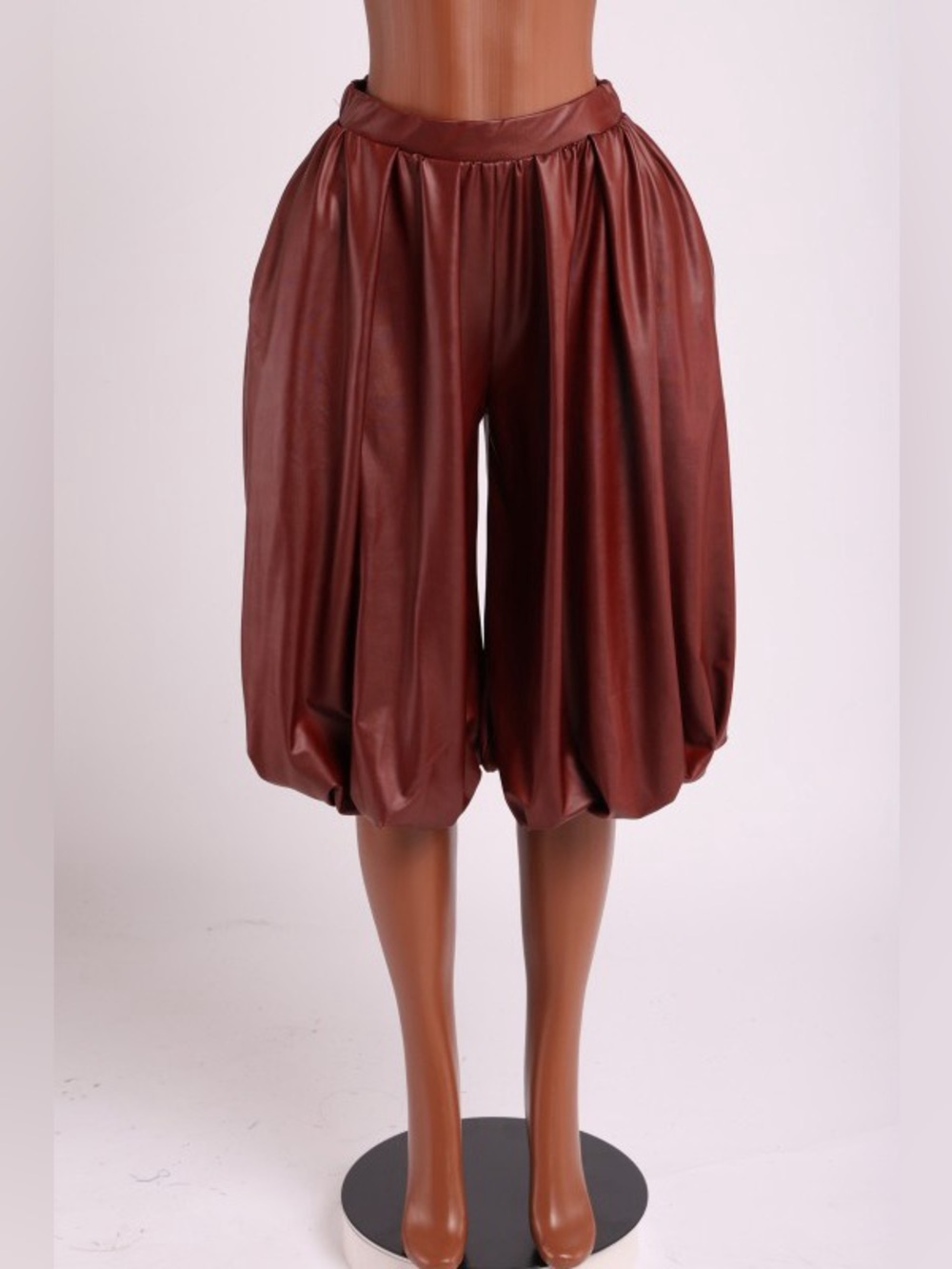 Faux Leather Bubble Shorts - Sleek Faux Leather Style